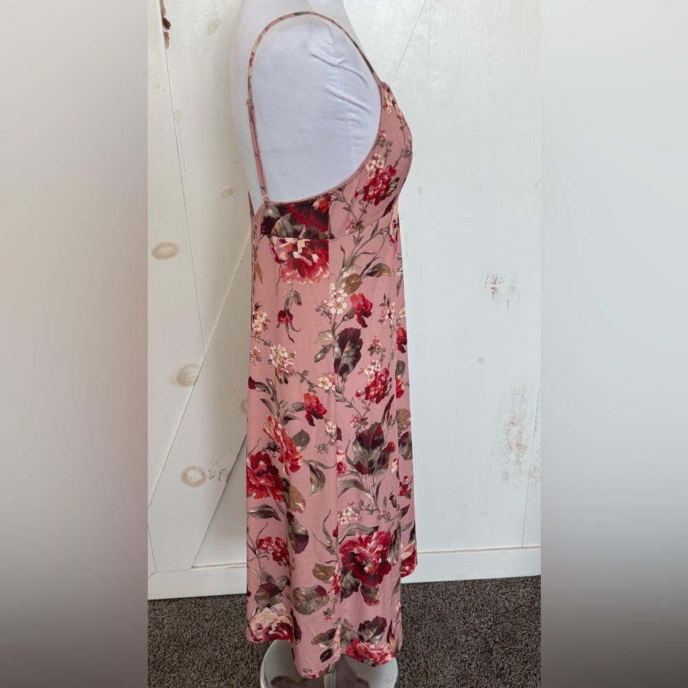 Zimmermann Floral Cassia Midi Slip Dress Thin Straps Pink Women’s Size 10 - Picture 9 of 13